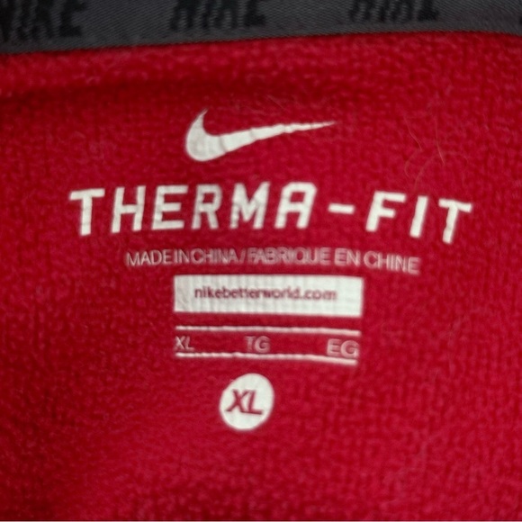 Nike Boy's Therma-Fit Swoosh Pullover Hoodie XL Red Nylon Fleece Inside Casual - Picture 7 of 10